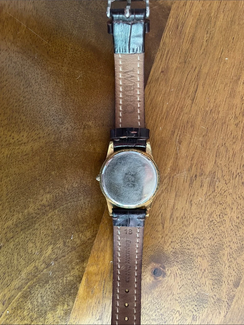 Goofy Dreaming Men's Watch — Brown Leather Strap, Gold Case